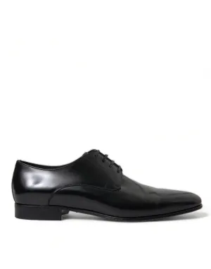 Dolce & Gabbana Black Leather Lace Up Derby Dress Shoes