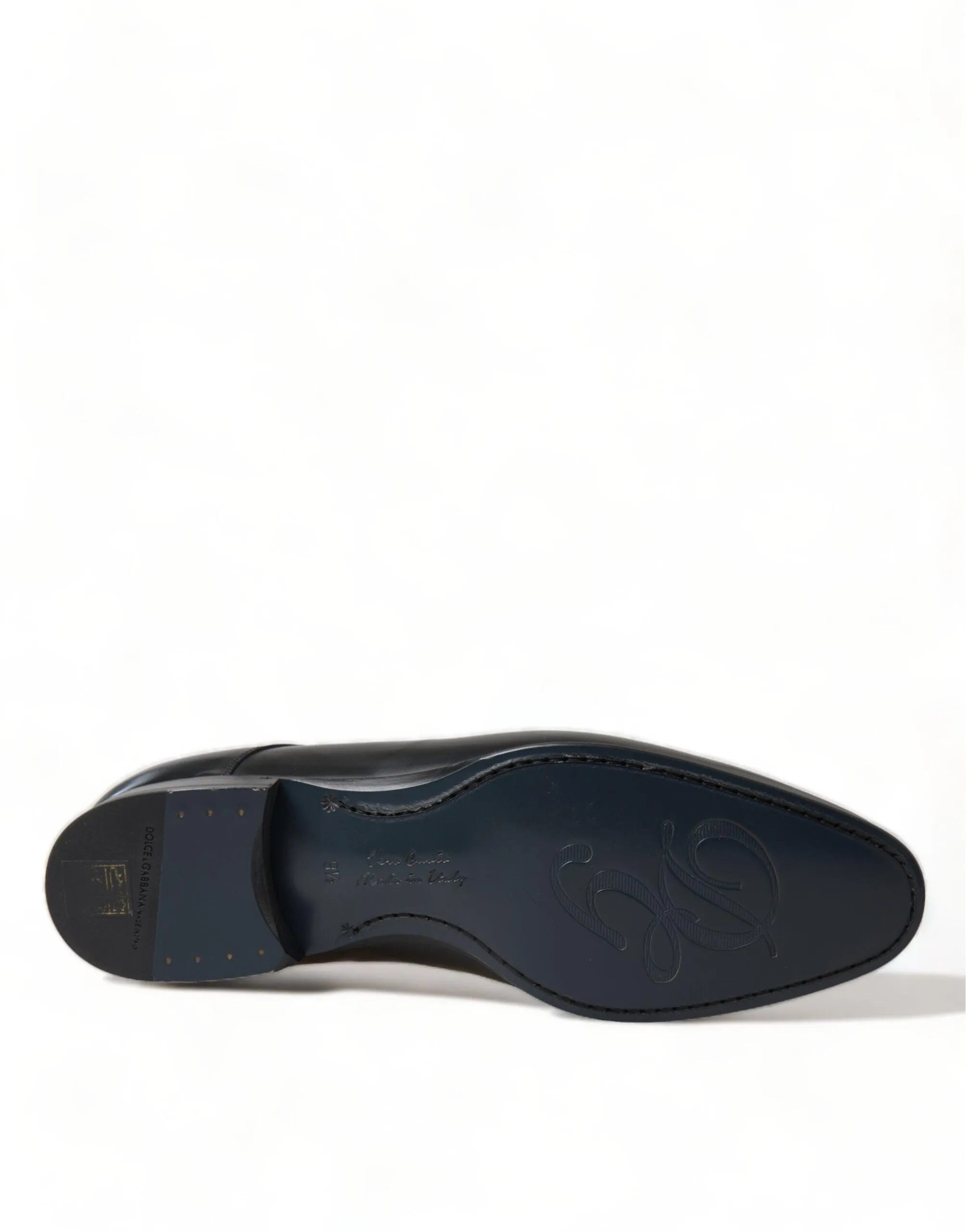 Dolce & Gabbana Black Leather Lace Up Derby Dress Shoes