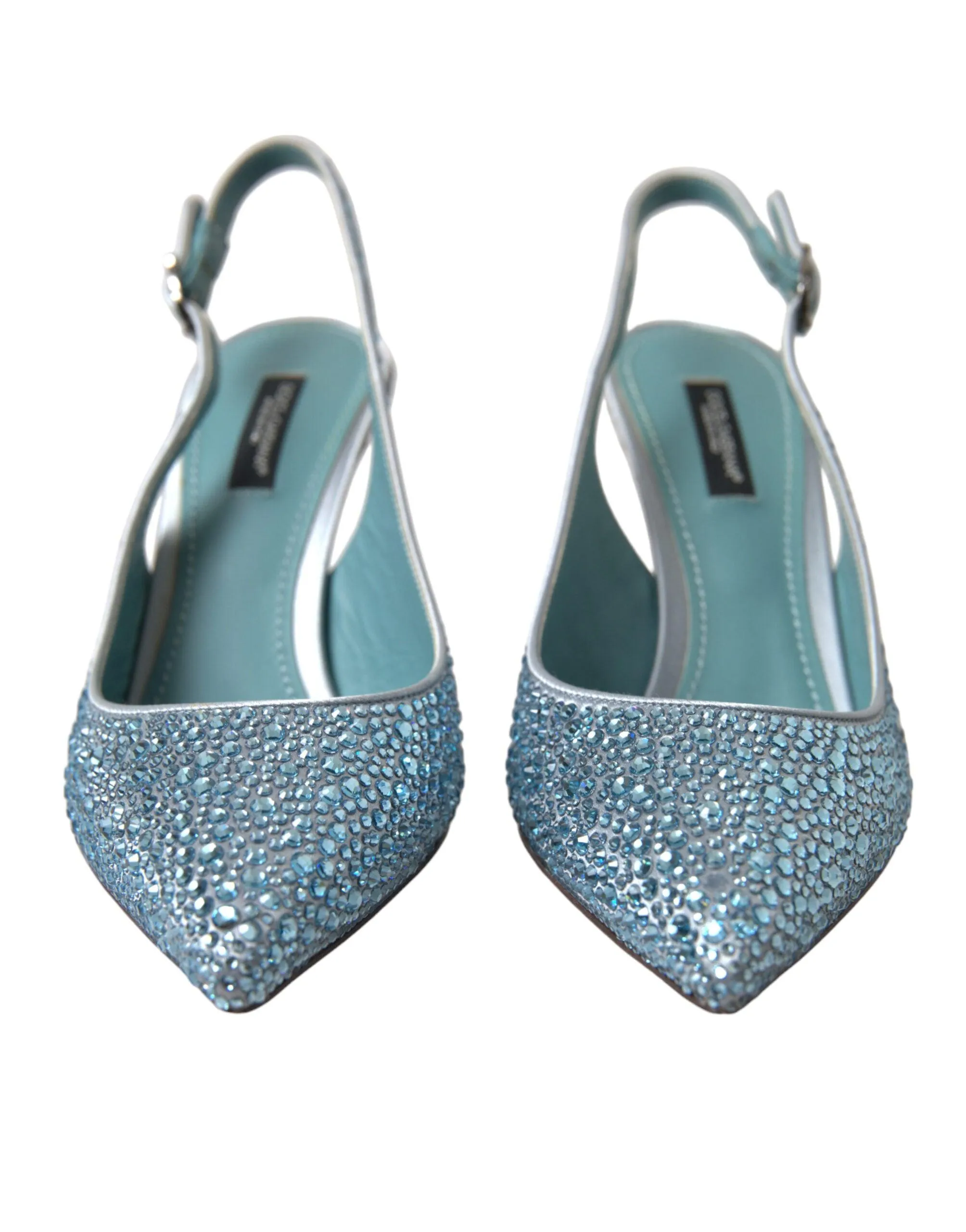 Dolce & Gabbana Blue Crystal Slingback Pumps Shoes