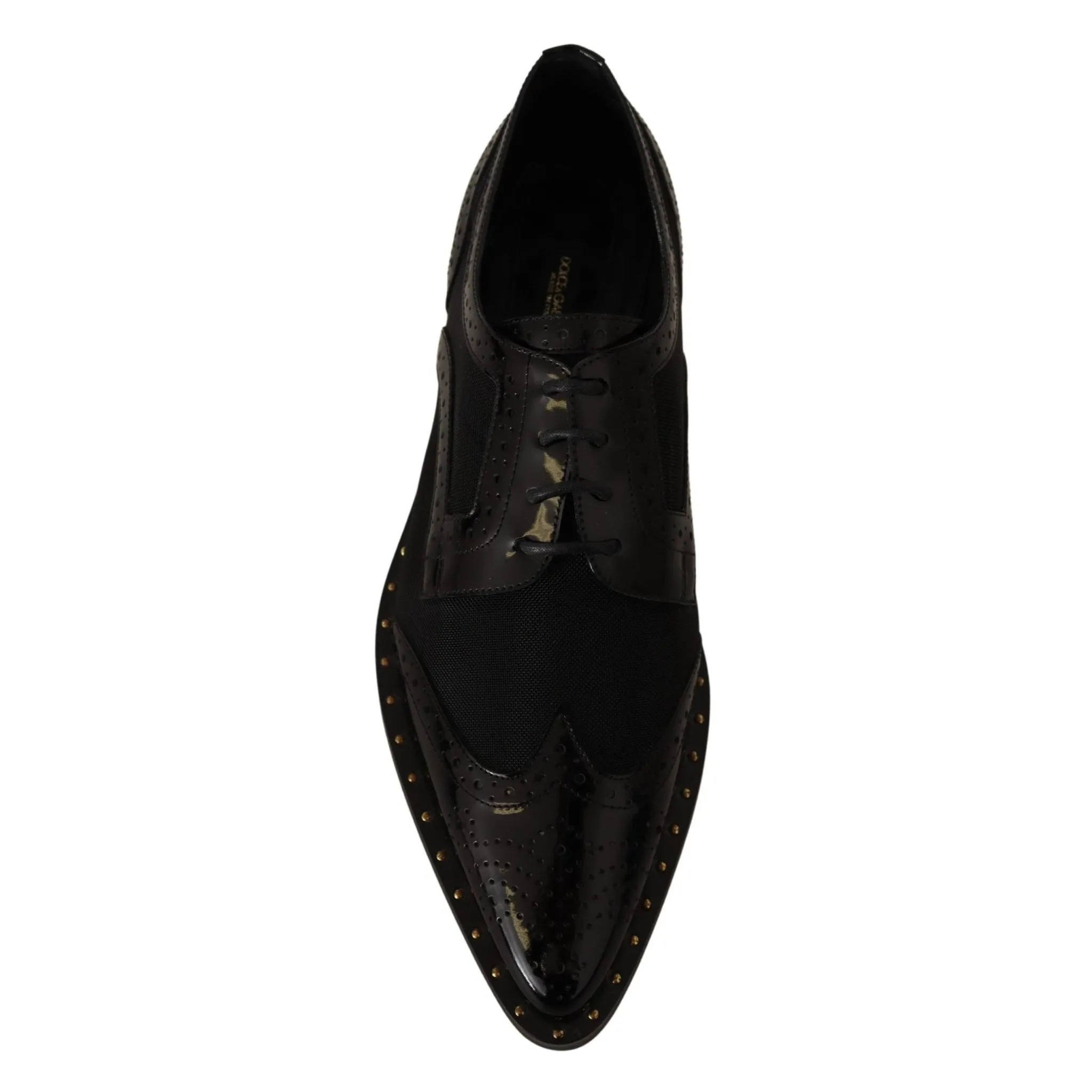 Dolce & Gabbana Elegant Gold-Trimmed Black Oxford Lace-Ups