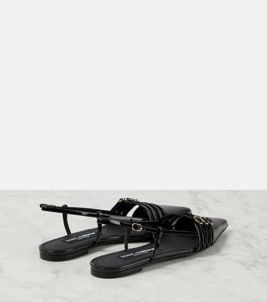 Dolce&Gabbana Patent leather slingback ballet flats