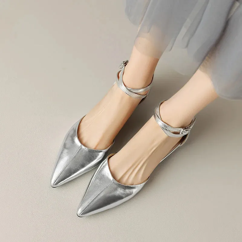 DORIS - Leather Pointed Toe Flats