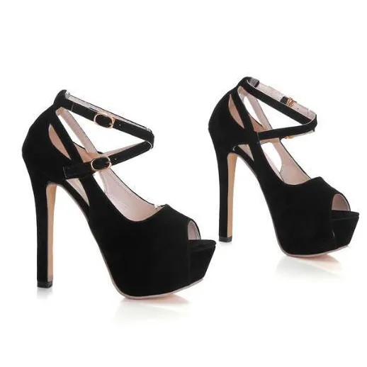 Double Buckle Straps High Heeled Sandals