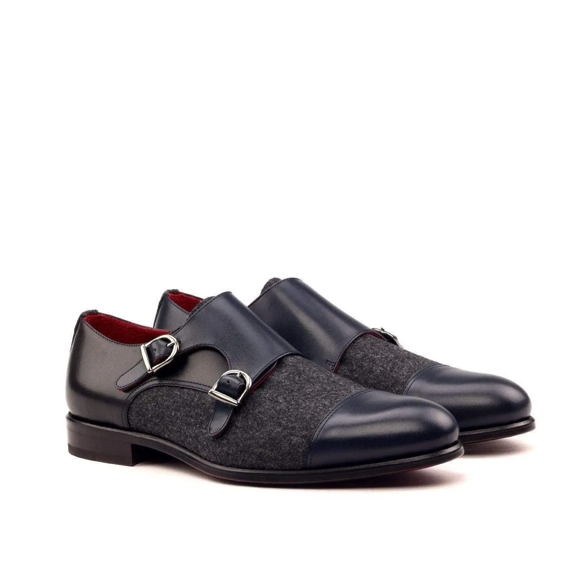 Double Monk-Box Calf, Flannel, Blue, Black, Grey-Wholesale