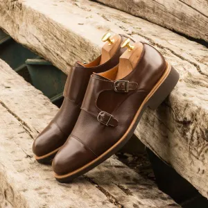 Double Monk-Painted Full Grain, Box Calf, Dark Brown