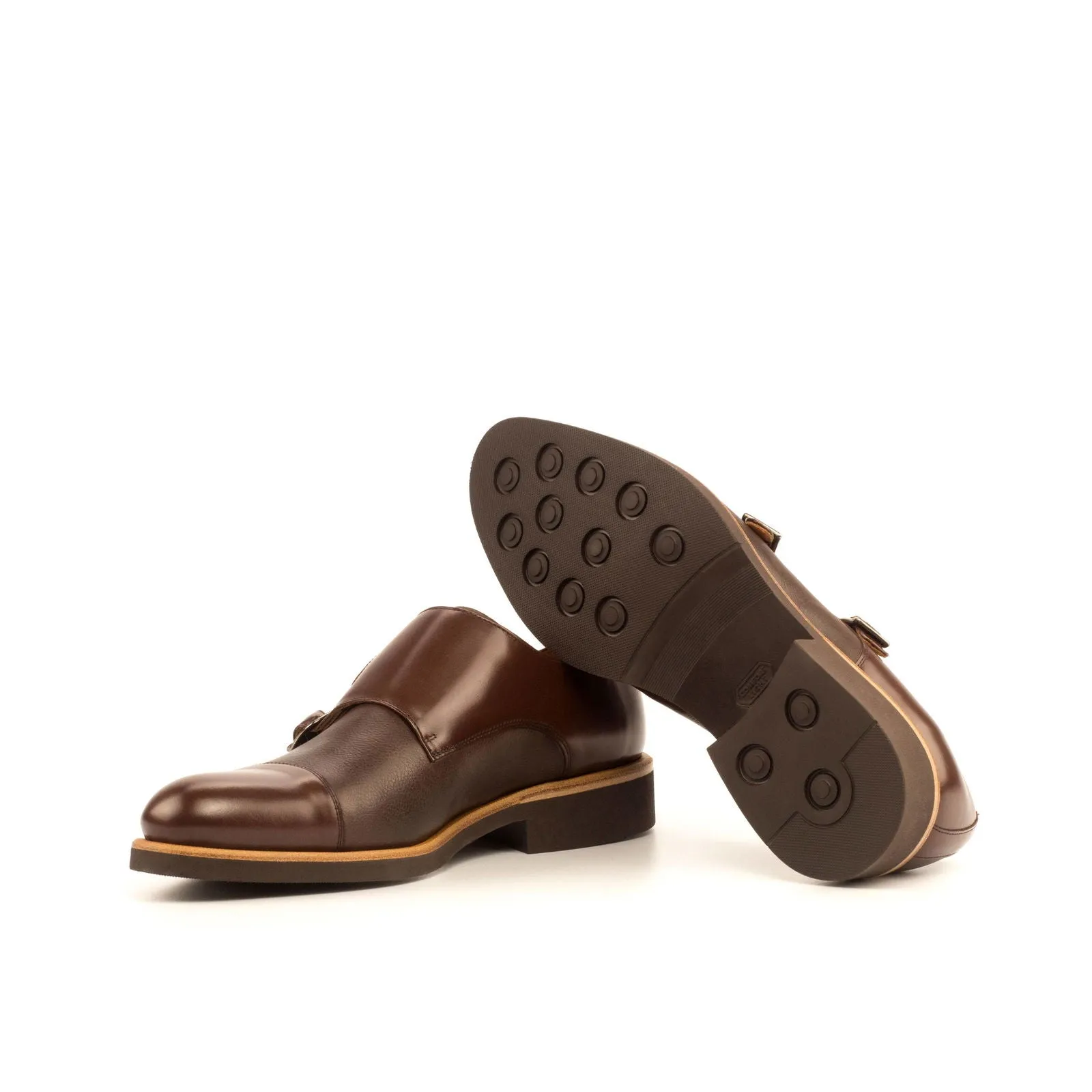 Double Monk-Painted Full Grain, Box Calf, Dark Brown
