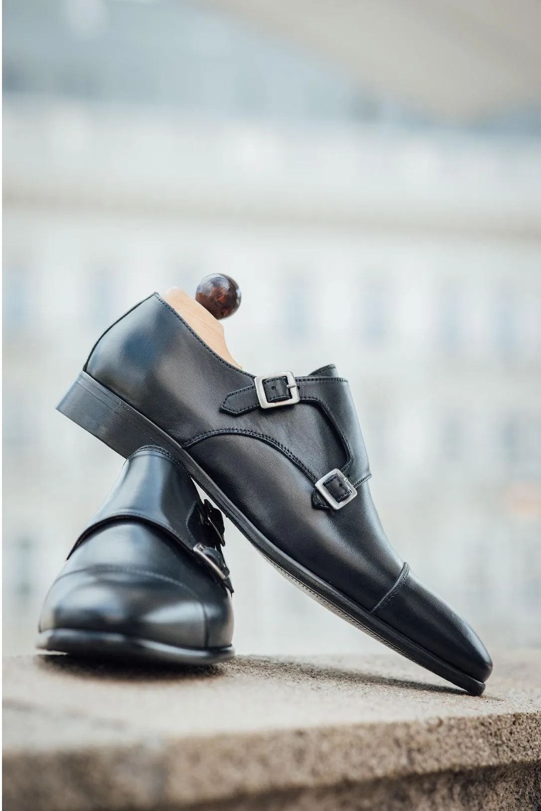 Double Monk Schwarz | Herrenschuhe