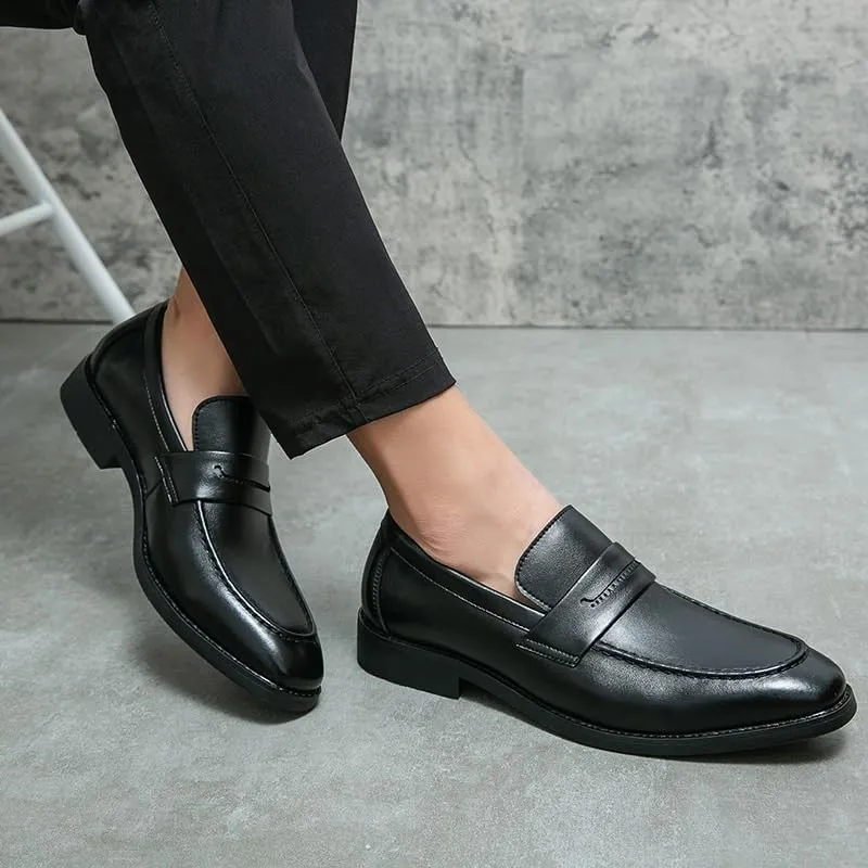 Dress Oxford for Men Slip On Men Casual Shoes Breathable Leather Loafers Business Office Shoes for Men Driving Moccasins Comfortable Slip On Tassel Shoe