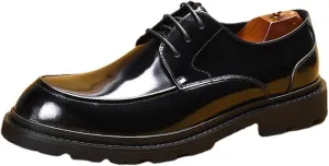 Dress Shoes for Men Luxury Trend Patent Leather Men's Derby Shoes Genuine Leather Casual & Business Footwear