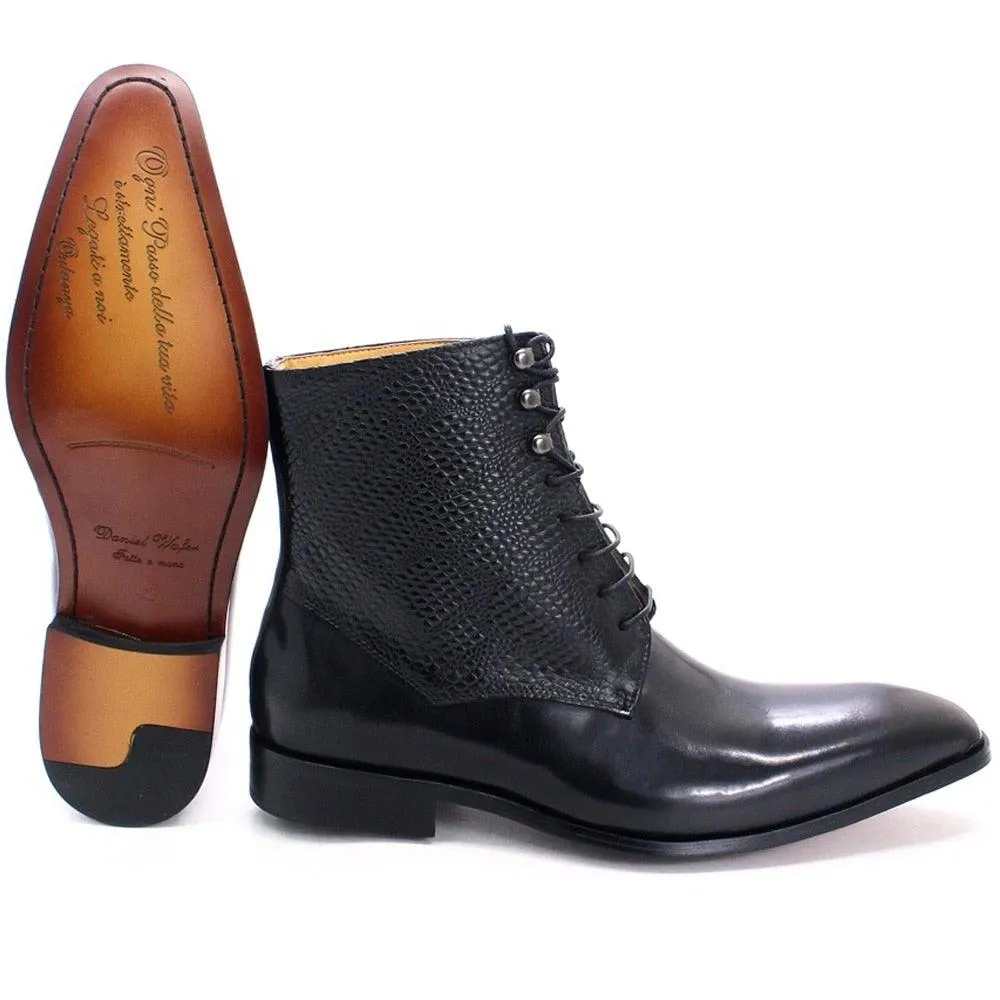 DW Men's High Quality Leather Pointed Toe Ankle Boots