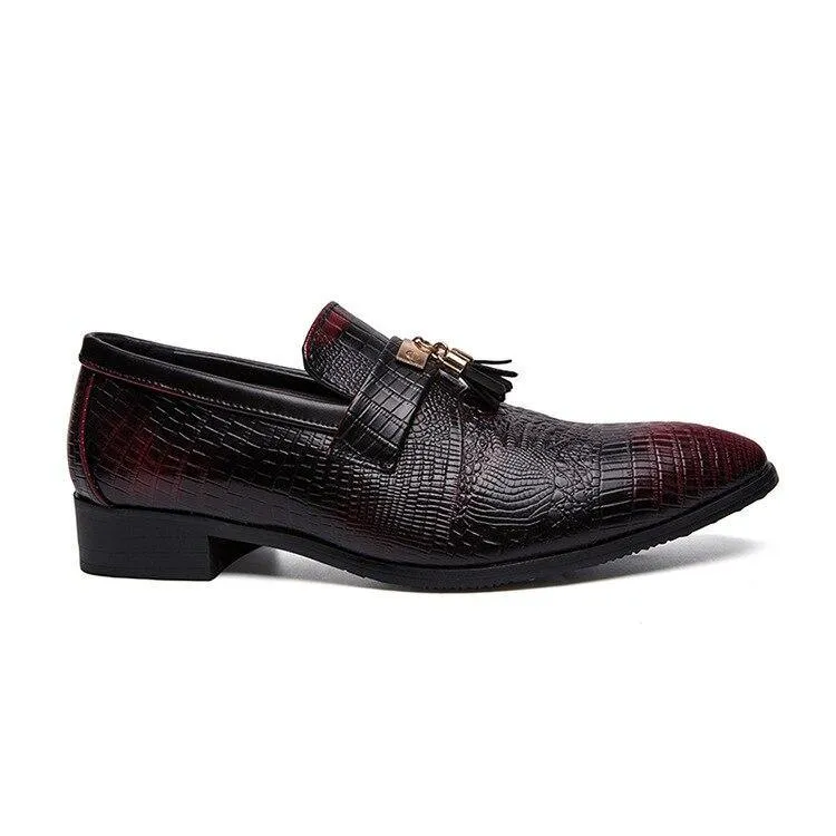 Elegant men's  snake skin leather wedding  business formal shoes
