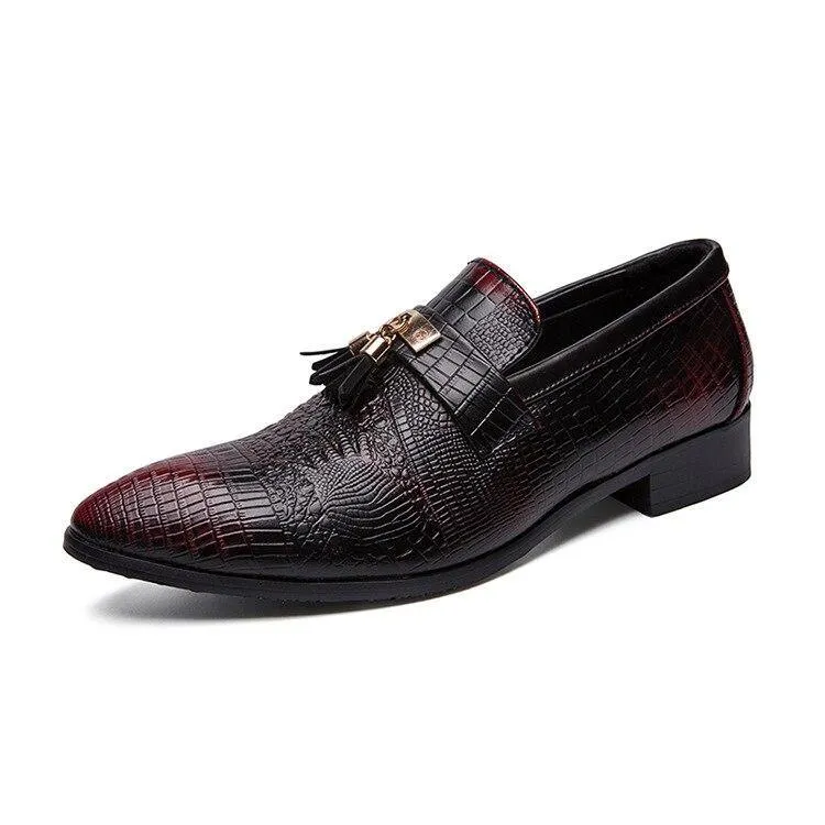 Elegant men's  snake skin leather wedding  business formal shoes