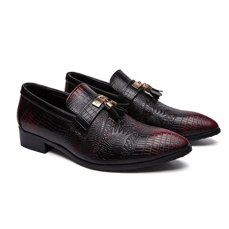 Elegant men's  snake skin leather wedding  business formal shoes