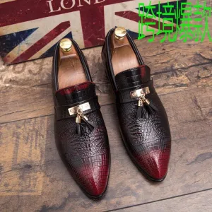 Elegant men's  snake skin leather wedding  business formal shoes