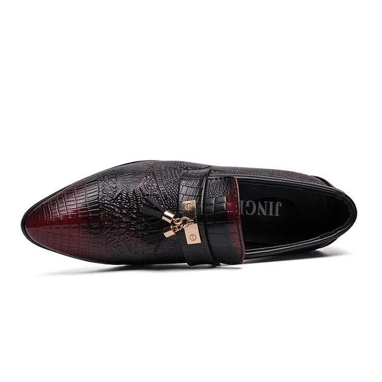 Elegant men's  snake skin leather wedding  business formal shoes