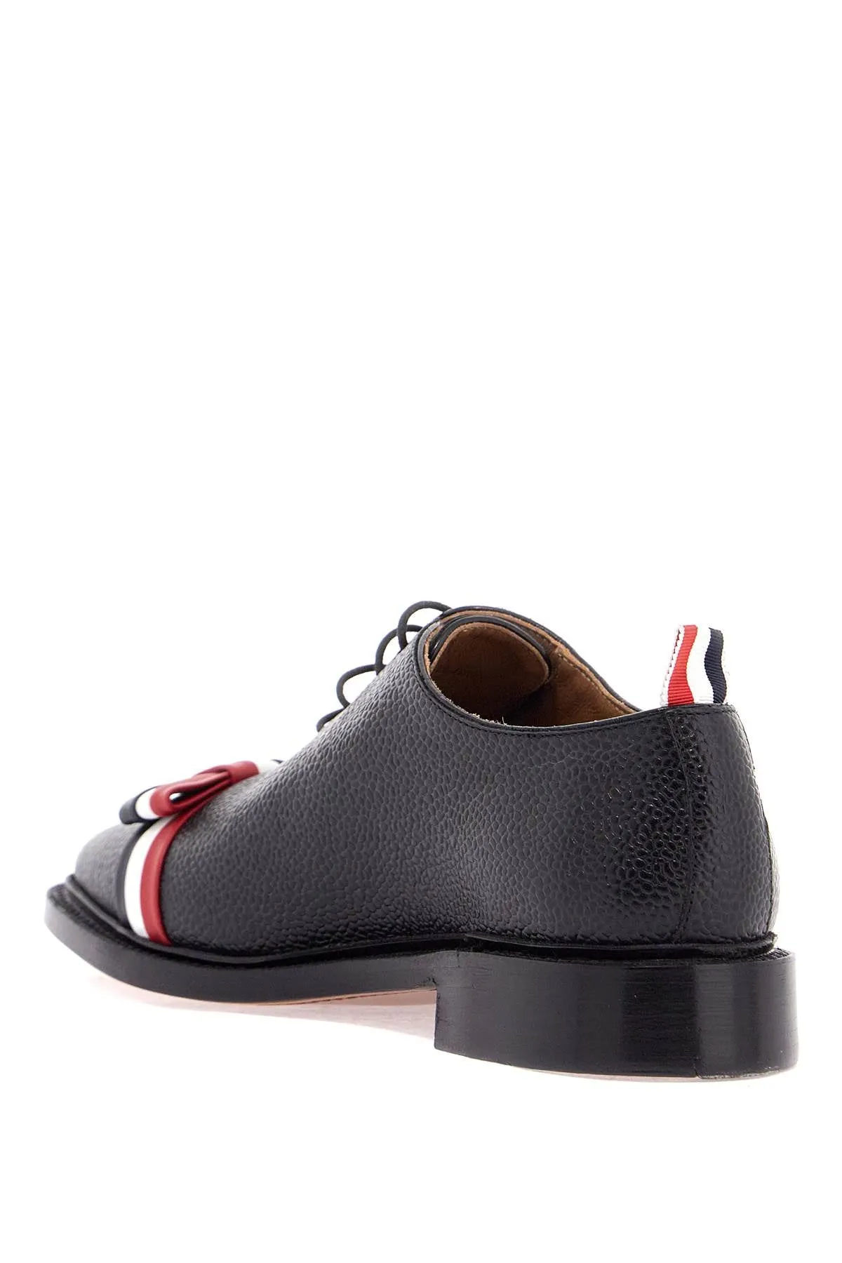 elegant wholecut shoes in black calfskin with rwb bow FFD012A 00198 BLACK