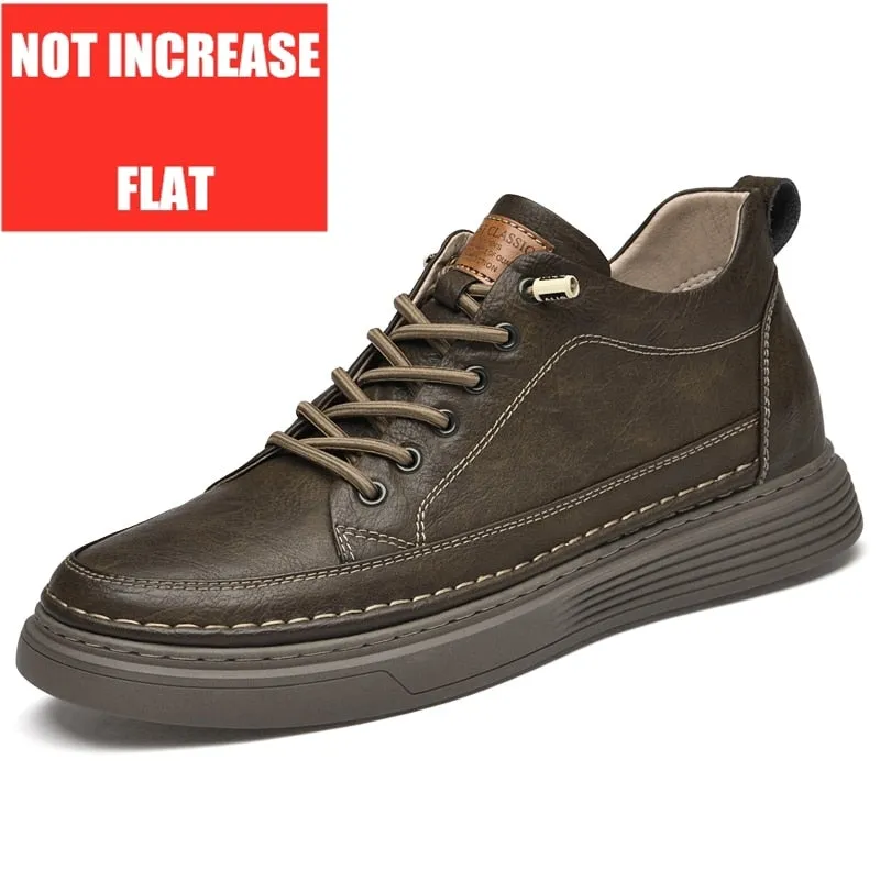 Elevator 6cm Height-Boosting Genuine-Leather Heightening Tall Shoes