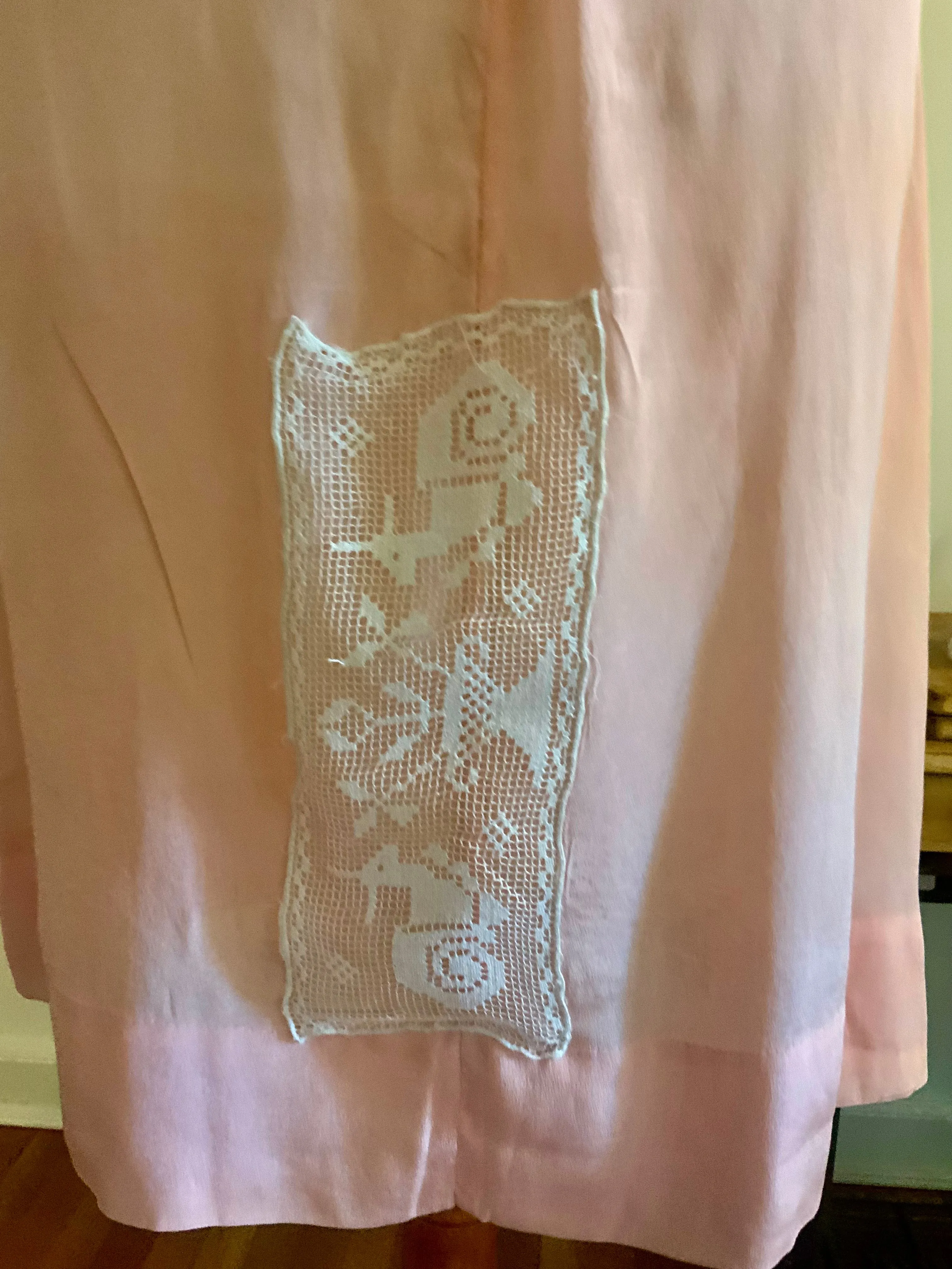 Embroidered Silk Slip Dress - 50s