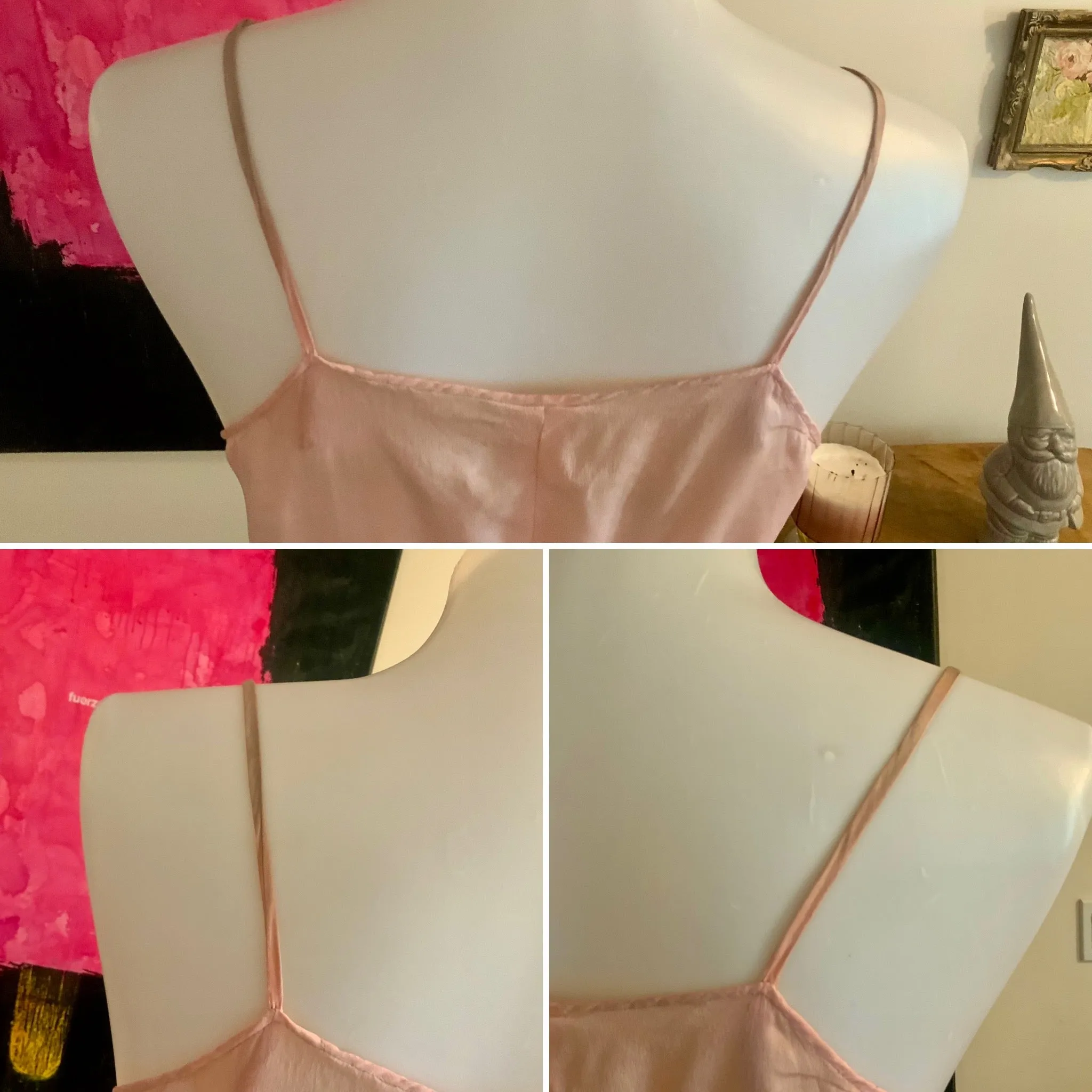 Embroidered Silk Slip Dress - 50s
