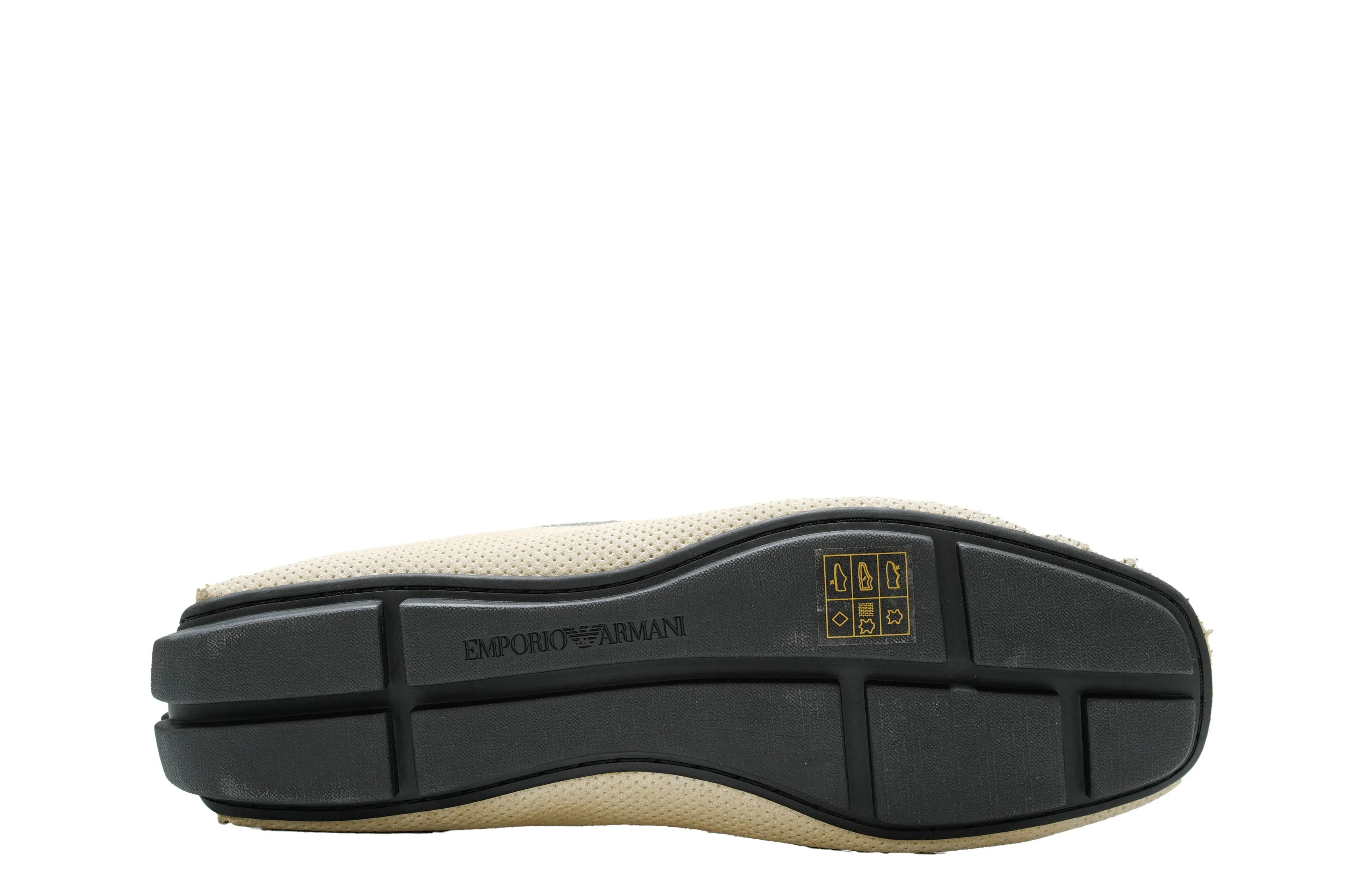 Emporio Armani Men's Beige Micro-perforated Suede Moccasins X4B146 - 50% OFF