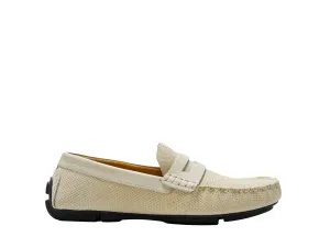 Emporio Armani Men's Beige Micro-perforated Suede Moccasins X4B146 - 50% OFF