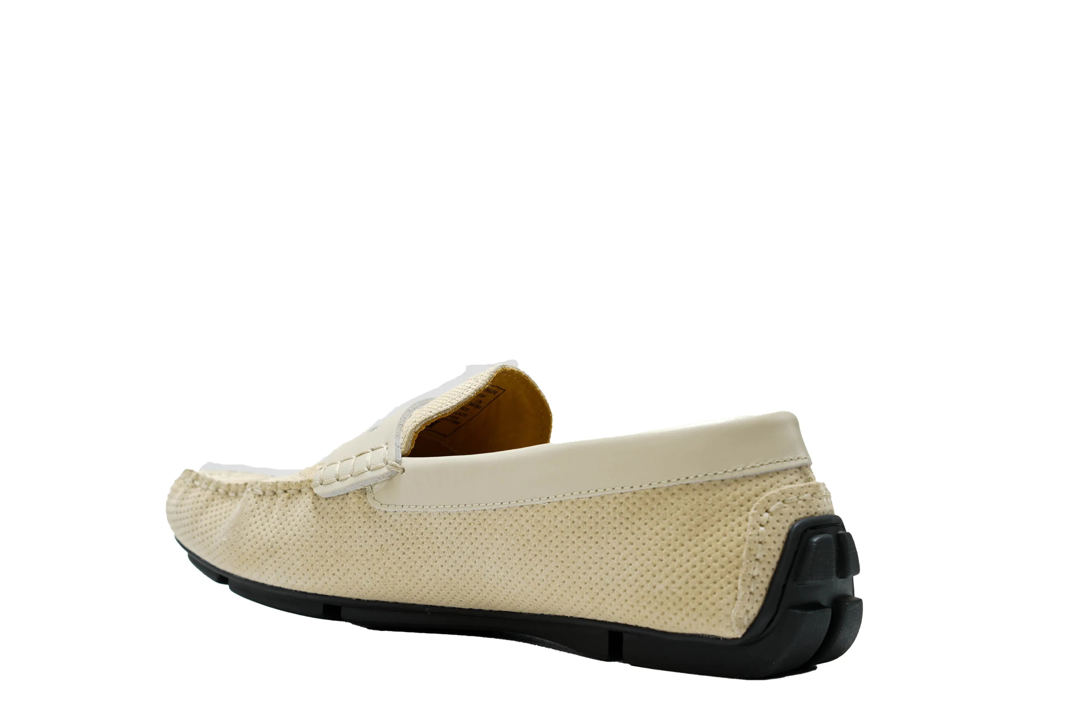 Emporio Armani Men's Beige Micro-perforated Suede Moccasins X4B146 - 50% OFF