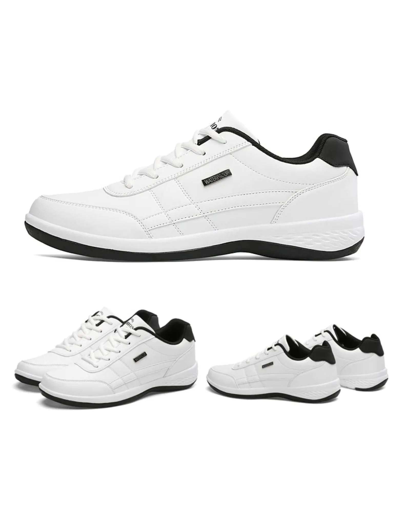 Faux Leather Casual Sneakers