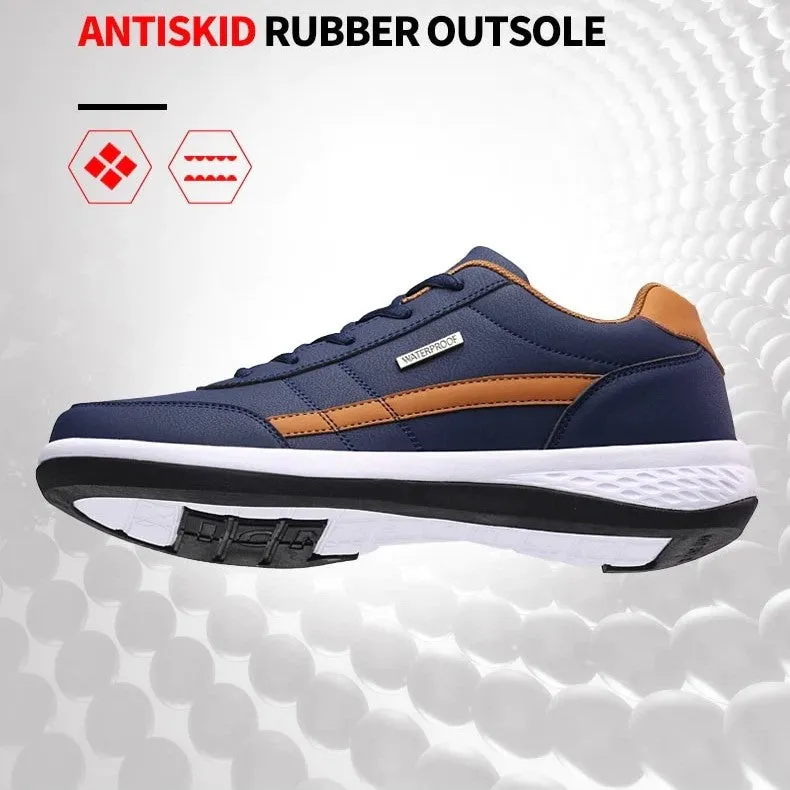Faux Leather Casual Sneakers