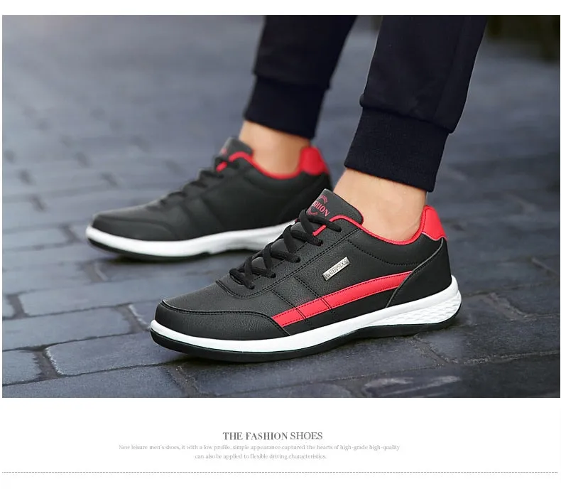 Faux Leather Casual Sneakers