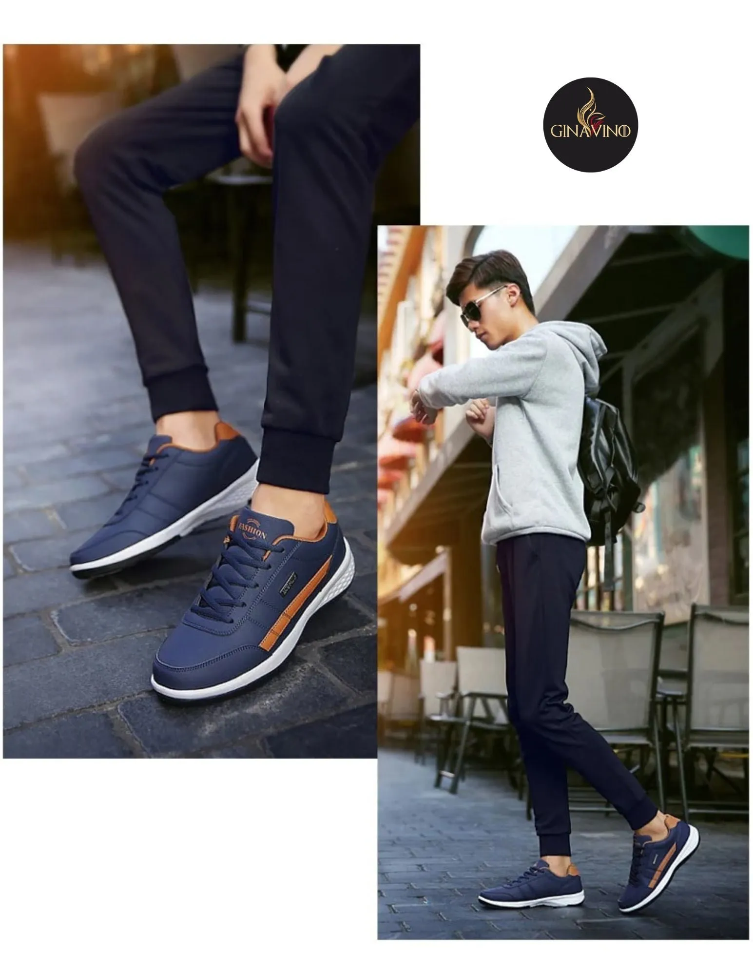Faux Leather Casual Sneakers