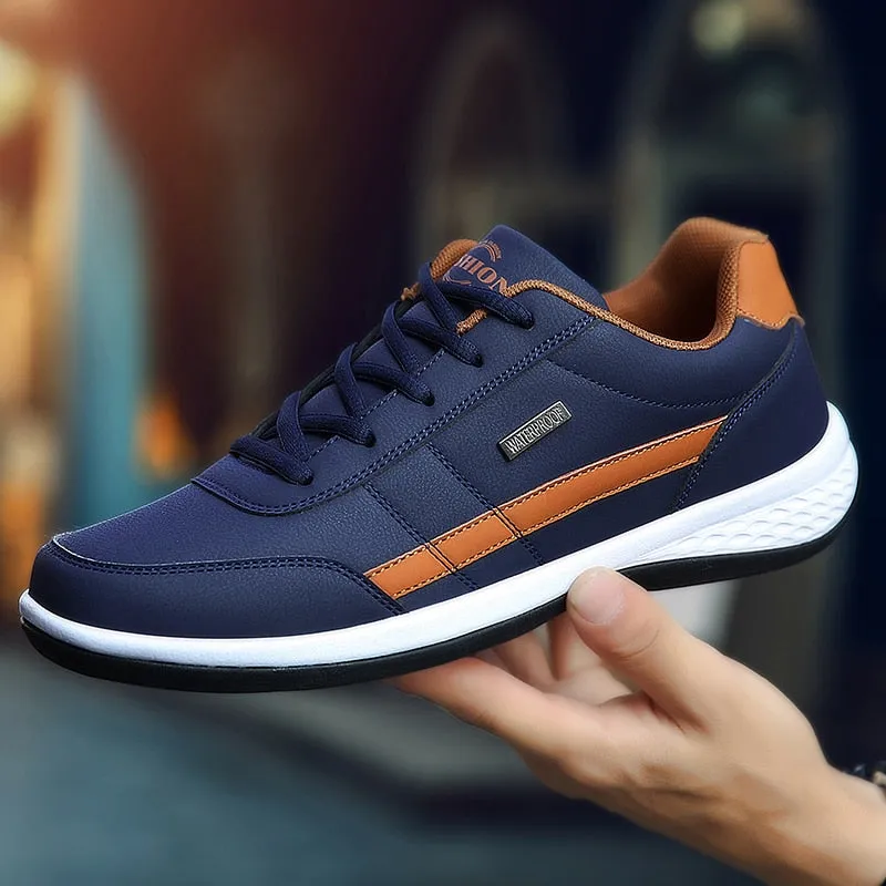 Faux Leather Casual Sneakers