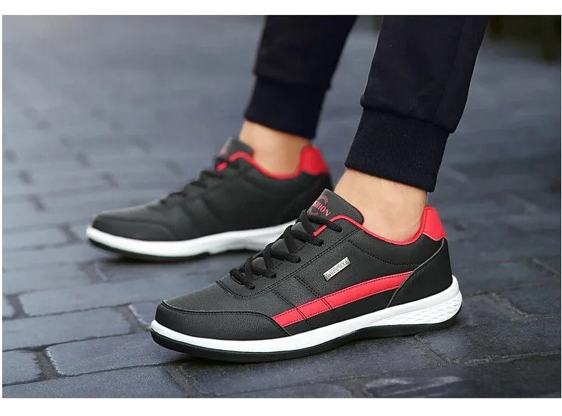 Faux Leather Casual Sneakers