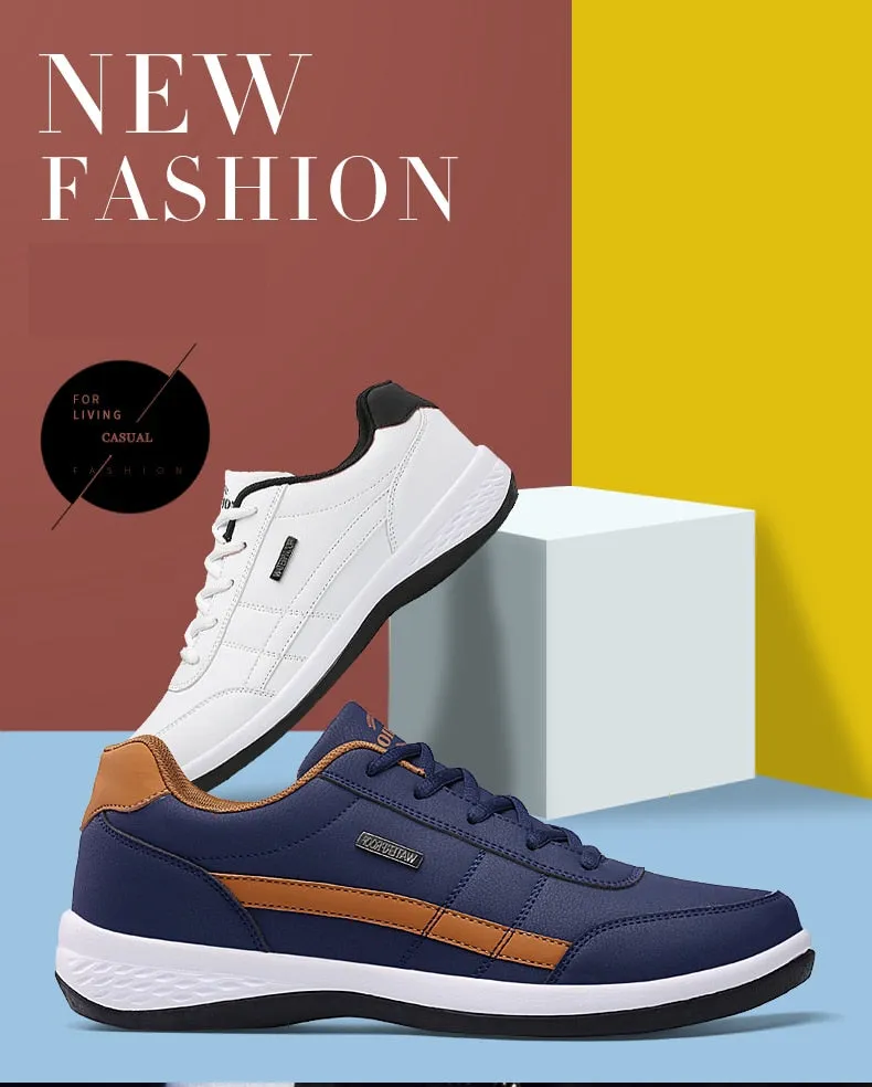 Faux Leather Casual Sneakers