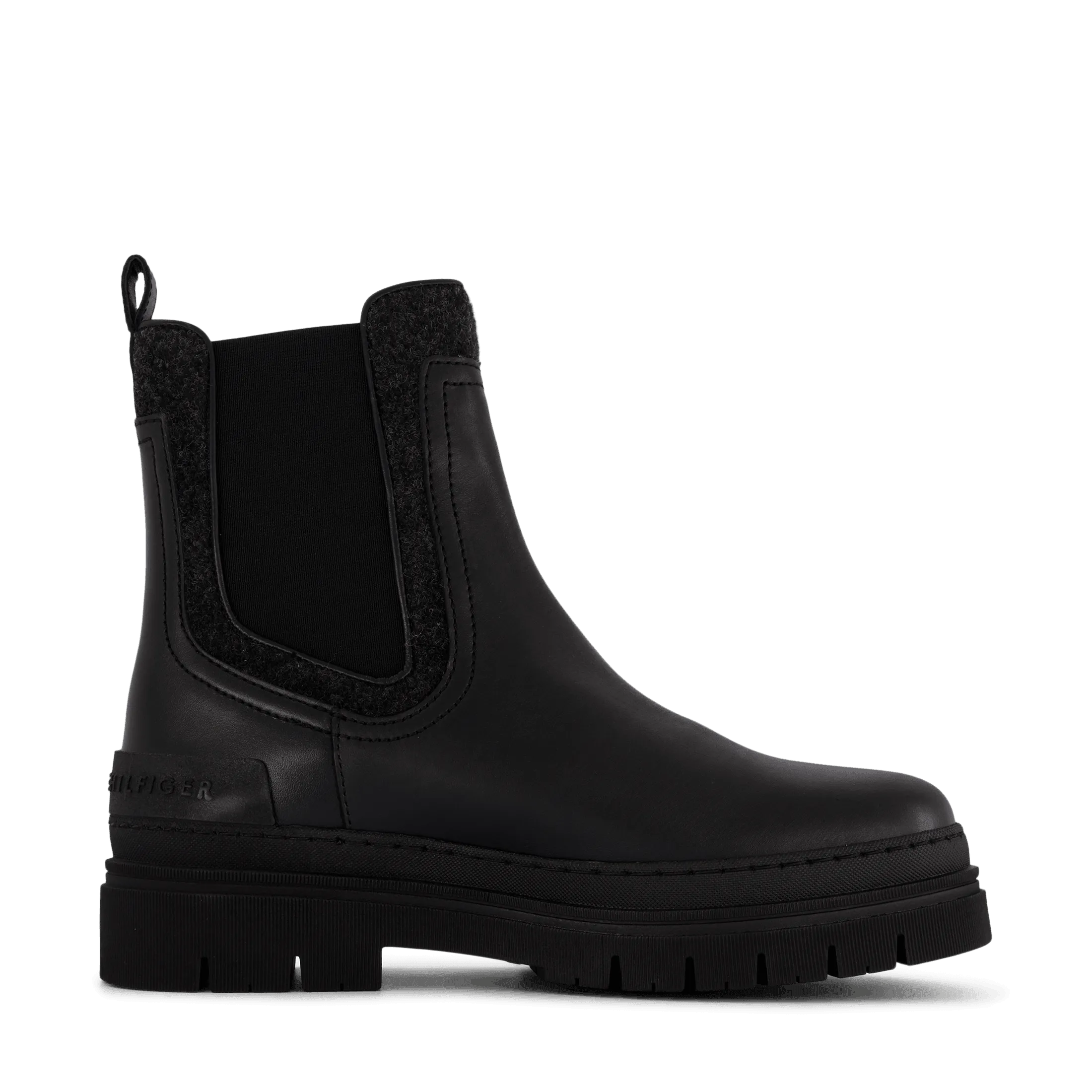 Feminine Felt Chelsea Bootie Black