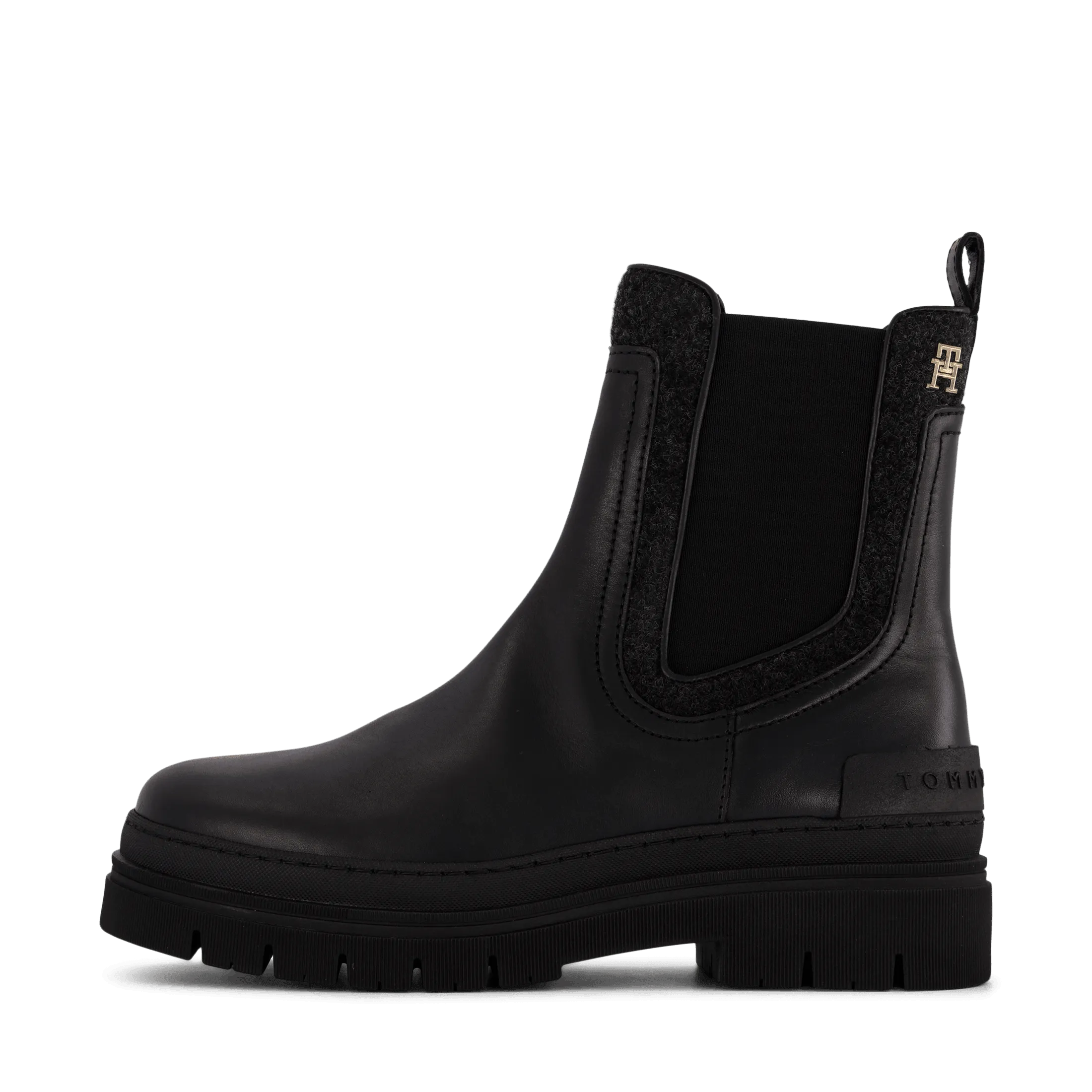 Feminine Felt Chelsea Bootie Black