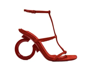 Ferragamo Women's Red Suede Sandal Elina 10.5cm 0760225 50% OFF
