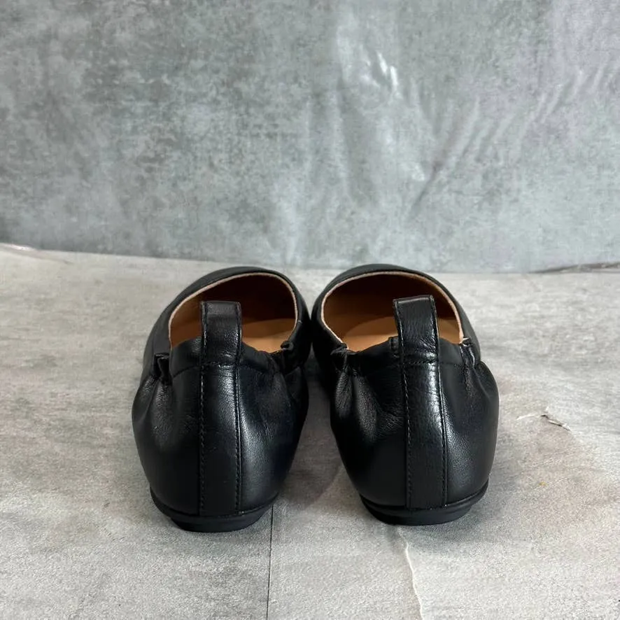 FITFLOP Women's Black Leather Allegro Round-Toe Ballerina Flats SZ 5