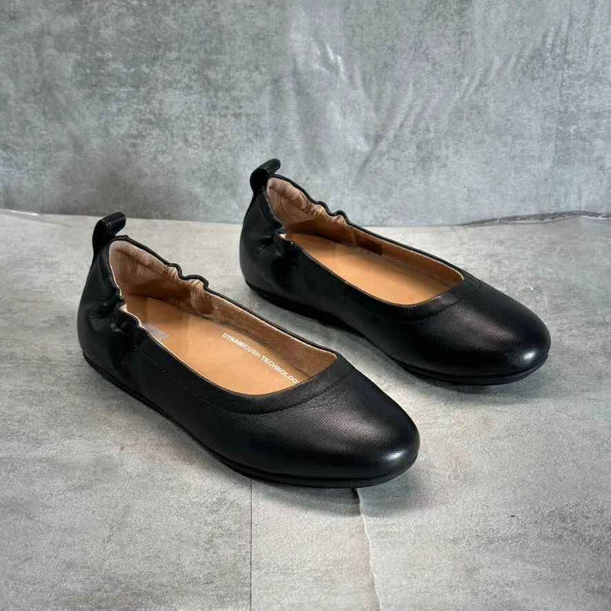 FITFLOP Women's Black Leather Allegro Round-Toe Ballerina Flats SZ 5