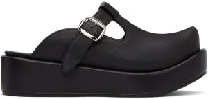Flat Apartment Black Pointed Toe T-Bar Loafers