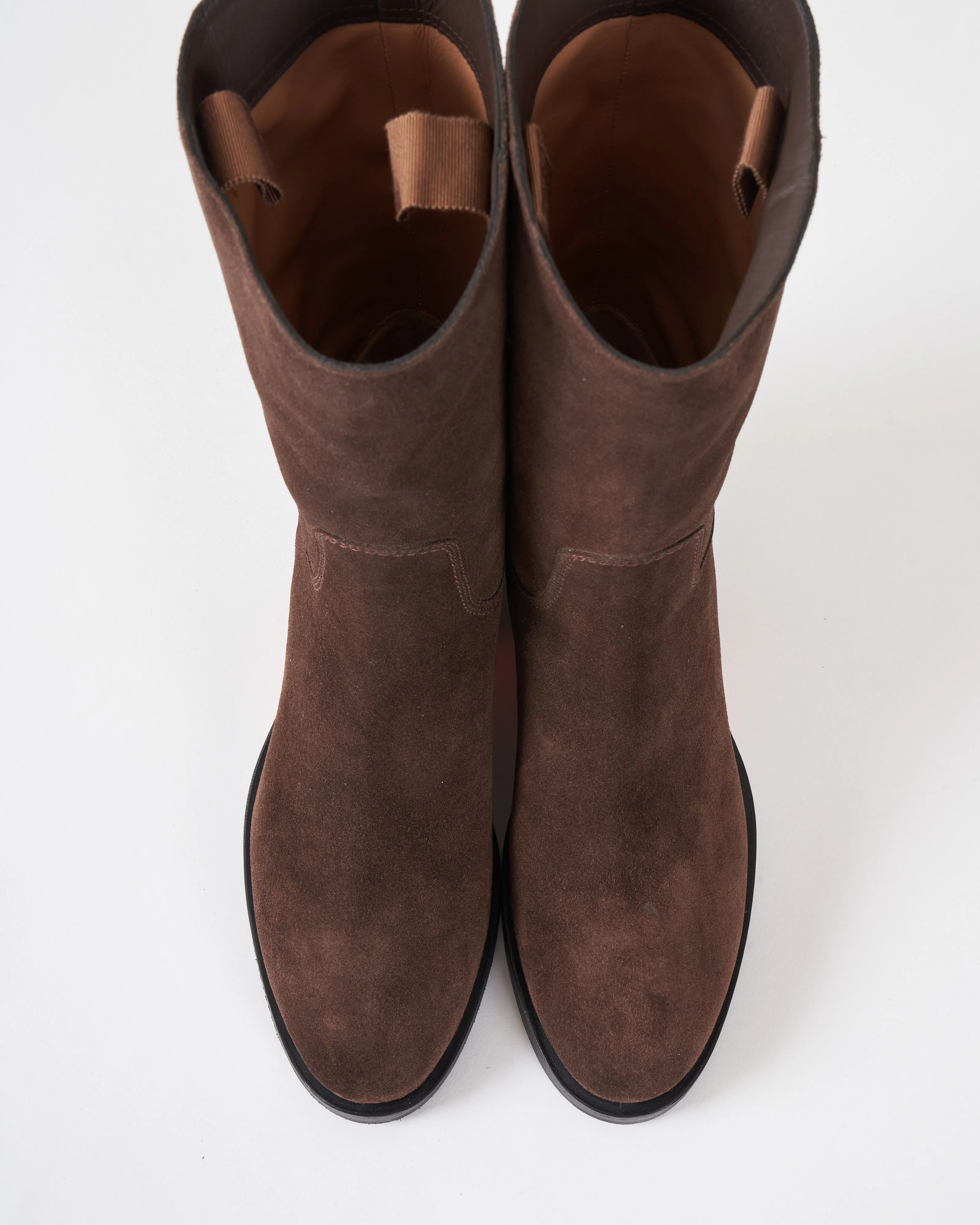 fleeces boot - dark brown suede