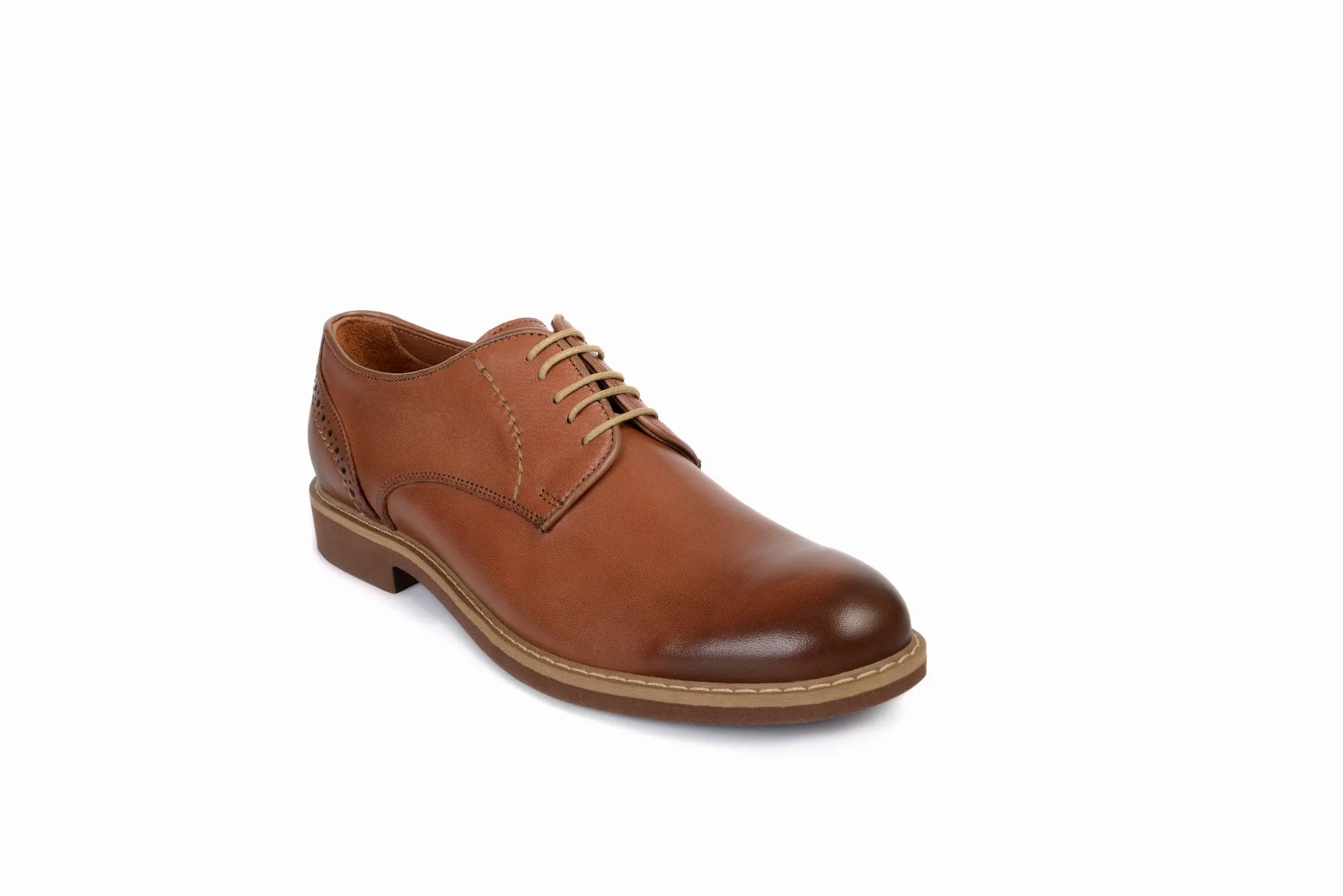 FOOT FEDERATION CITY DERBY PLAIN-TOE MENS SHOE TOBACCO