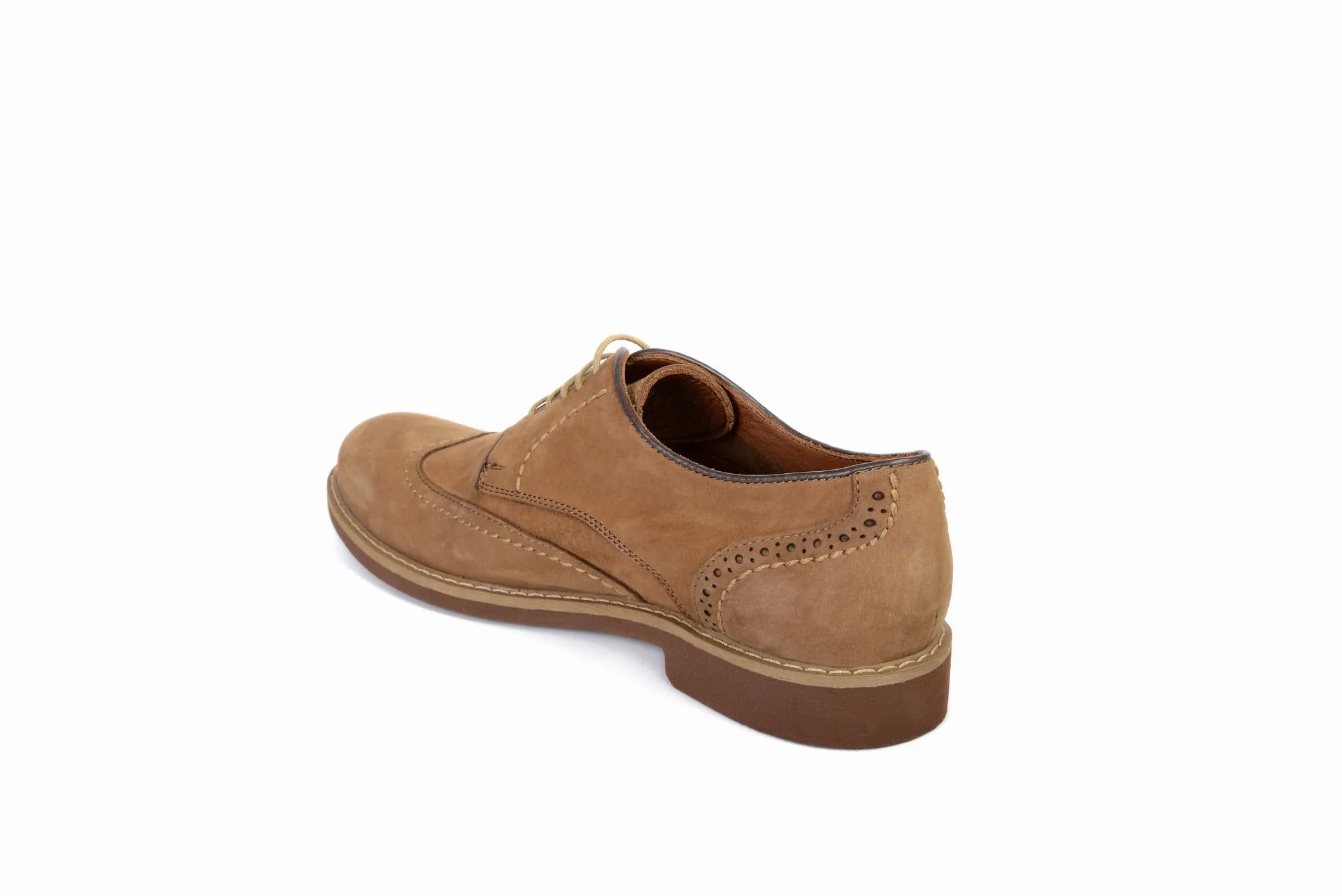 FOOT FEDERATION CITY DERBY WINGTIP MENS SHOE NUBUCK TOBACCO