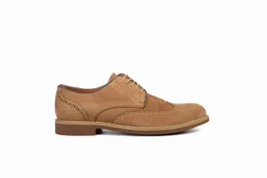 FOOT FEDERATION CITY DERBY WINGTIP MENS SHOE NUBUCK TOBACCO