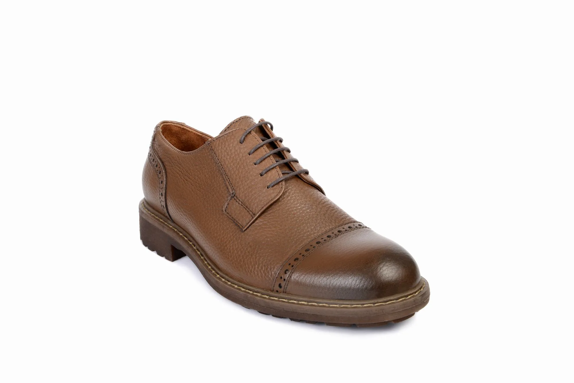 FOOT FEDERATION DERBY CAP-TOE MENS SHOE WALNUT