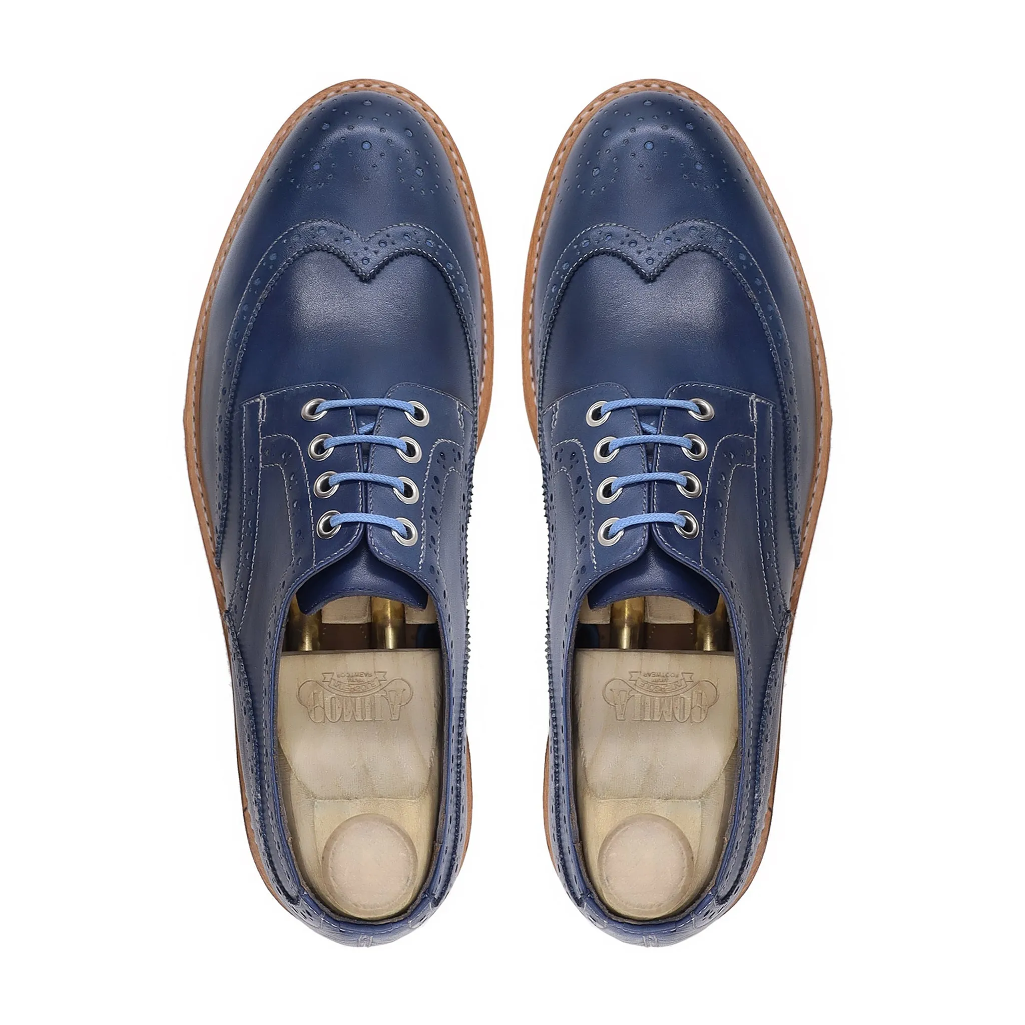 Foster - Men's Blue Calf Leather Derby Shoe - Goodyear Welted