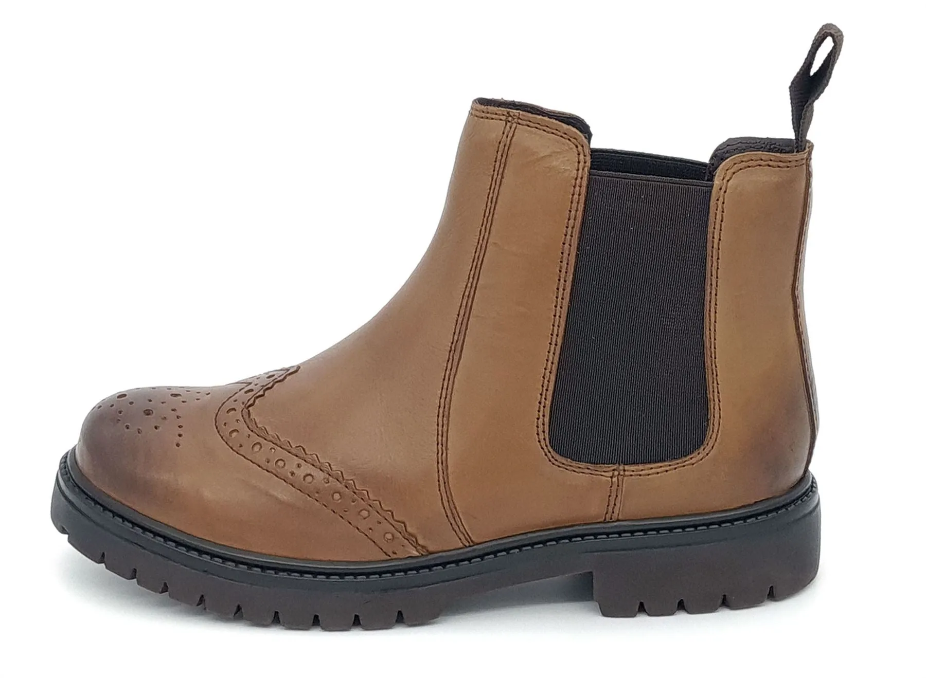 Frank James Grantham Leather Brogue Chelsea Junior Boots
