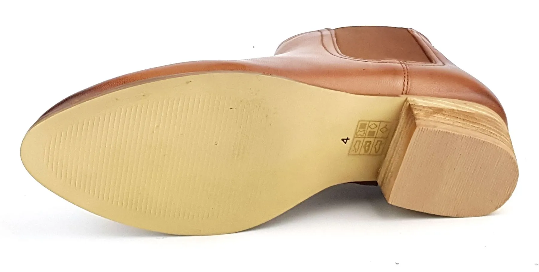 Frank James York Womans Pointed Leather Chelsea Pull On Ankle Heel Boots