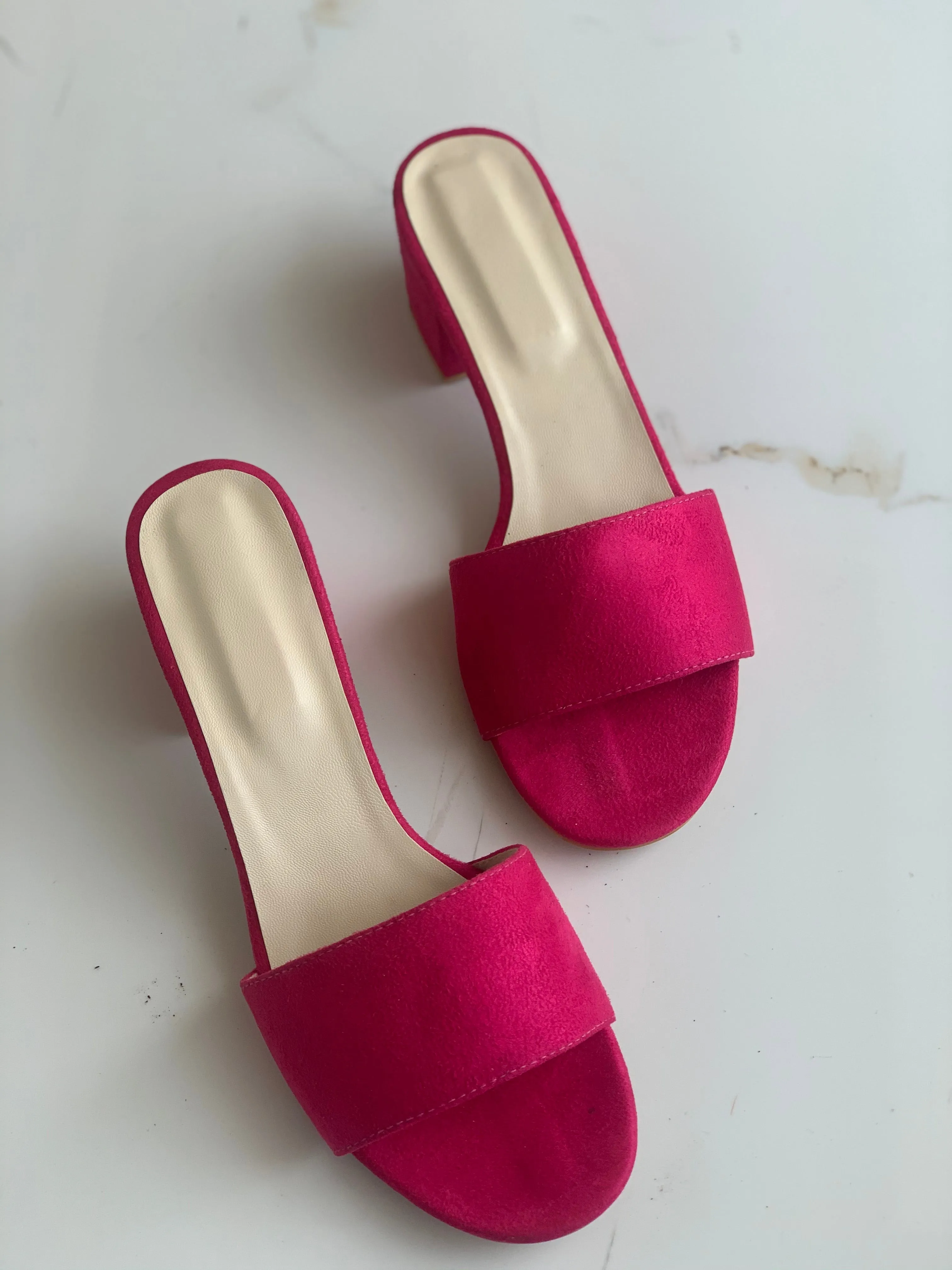 Fuchsia Pink Mid heels