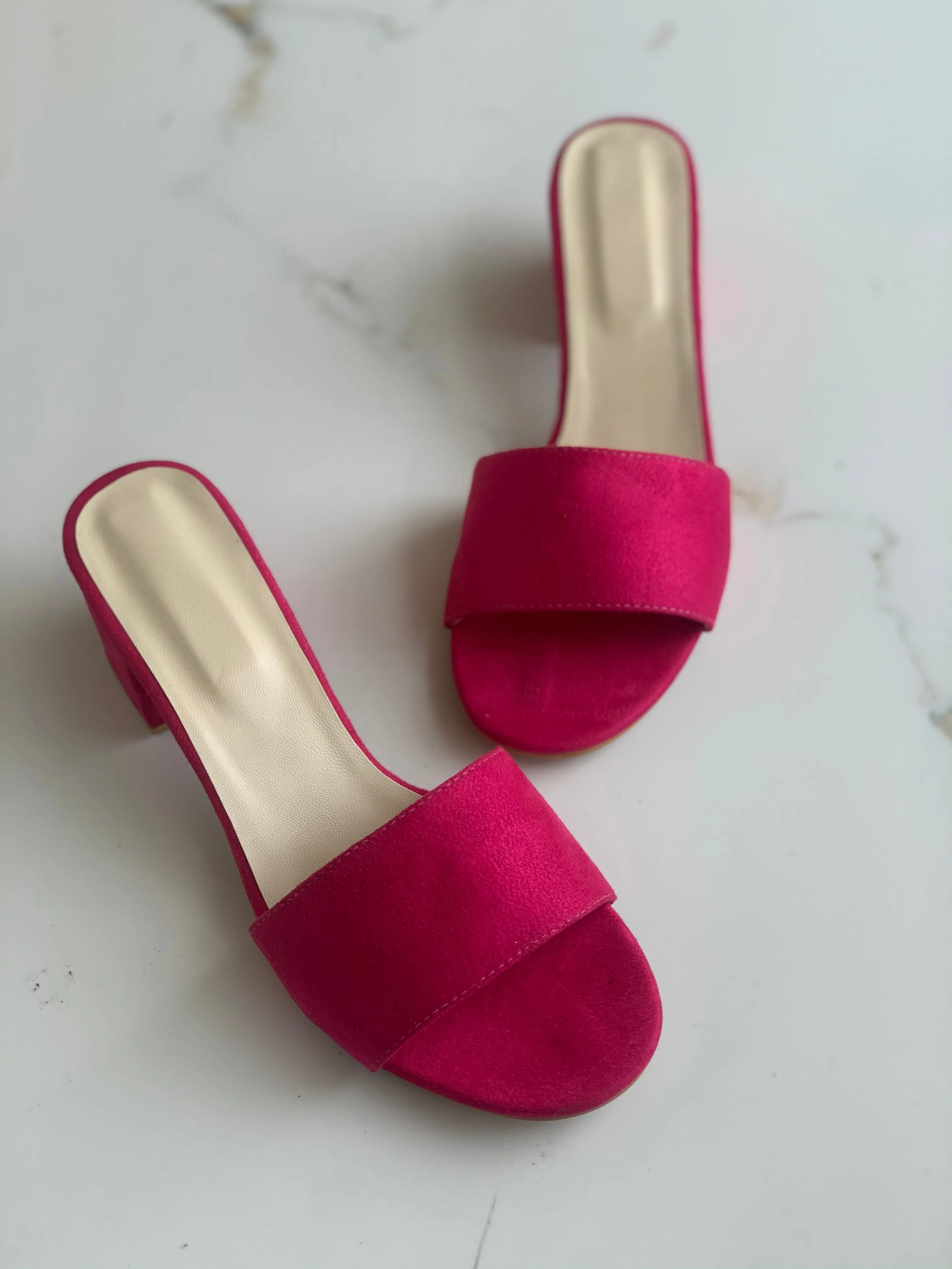 Fuchsia Pink Mid heels