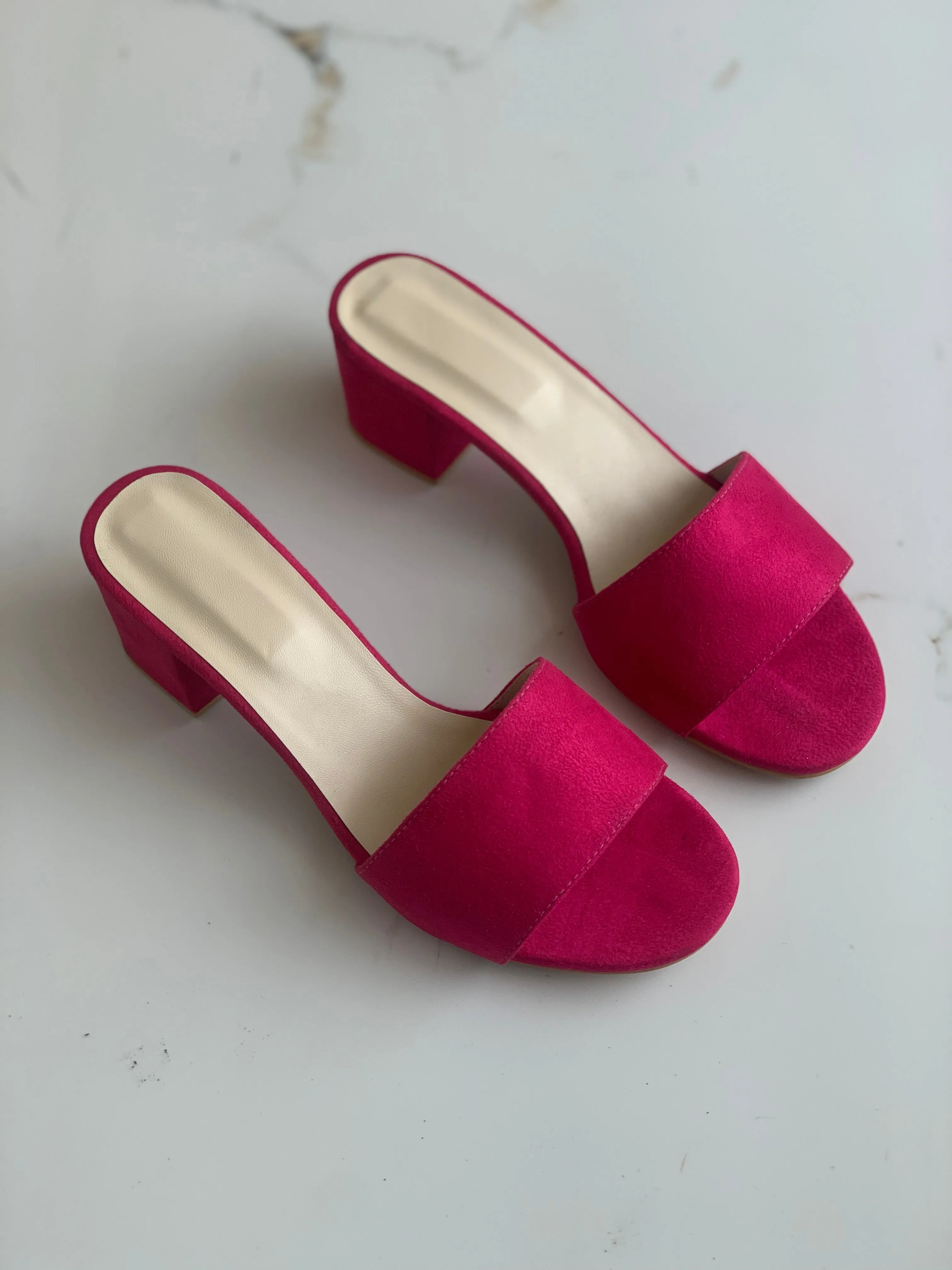 Fuchsia Pink Mid heels
